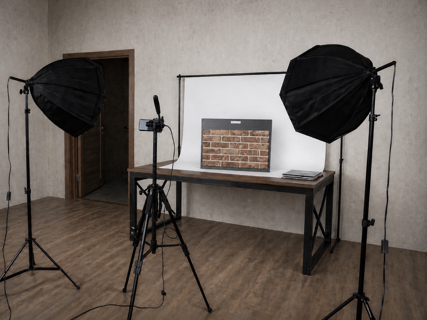 Фотостудия: съёмка планшета со светом